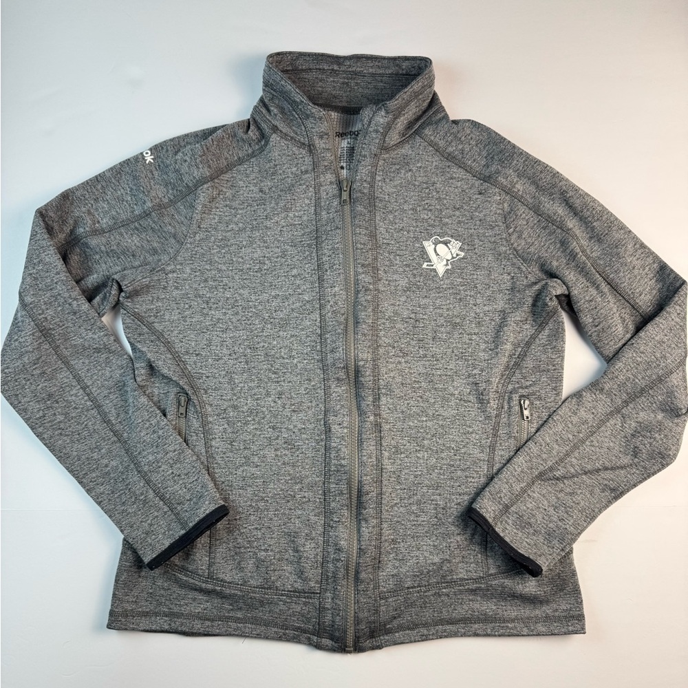 Reebok Women's Heather Gray Utility Jacket Penguins size large
